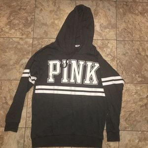 VS Pink gray hooded sweatshirt